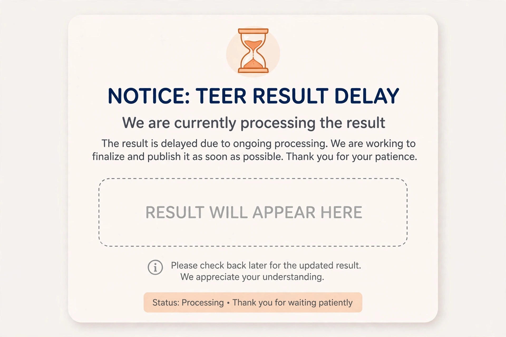 What a delayed Khanapara Morning Teer result looks like on result pages